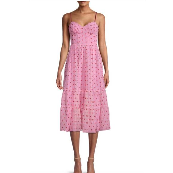 Betsey Johnson Pink Heart Midi Dress - Picture 2 of 16